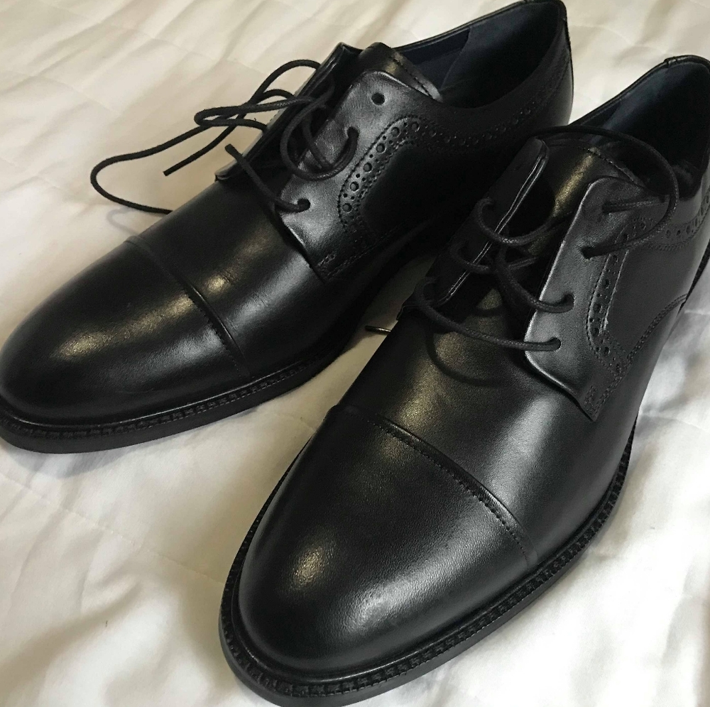 Cole Haan Cap Toe Oxfords Blck Leather Shoes sz 10